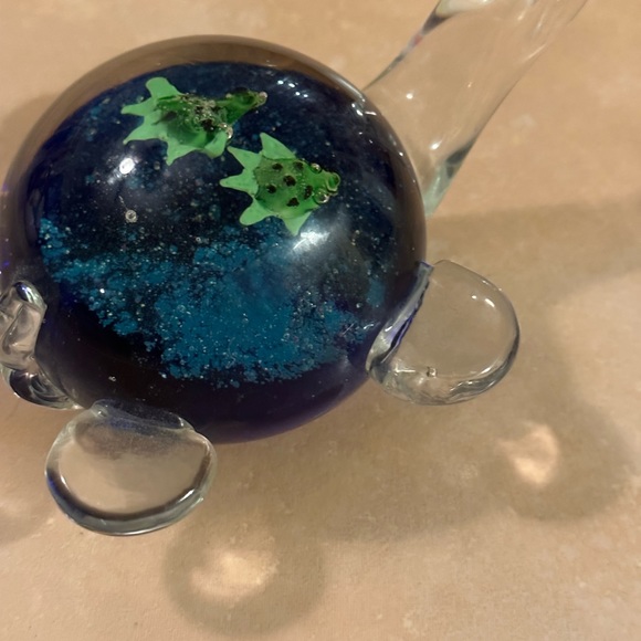 Blown Glass Turtle Paper Weight - Picture 2 of 3
